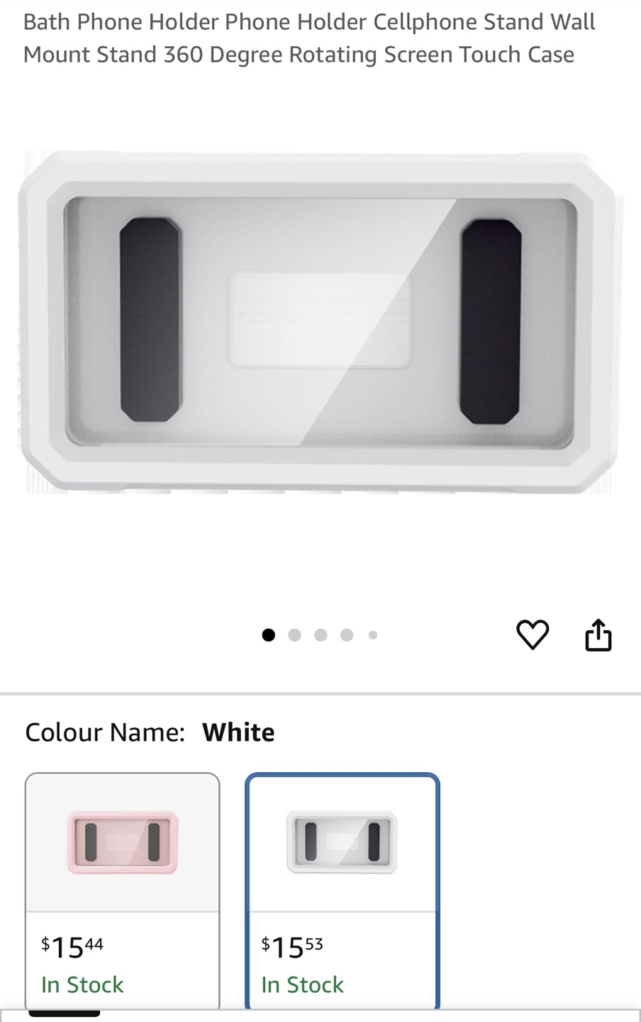 Wall Waterproof Mobile Phone Holder - White - photo 2