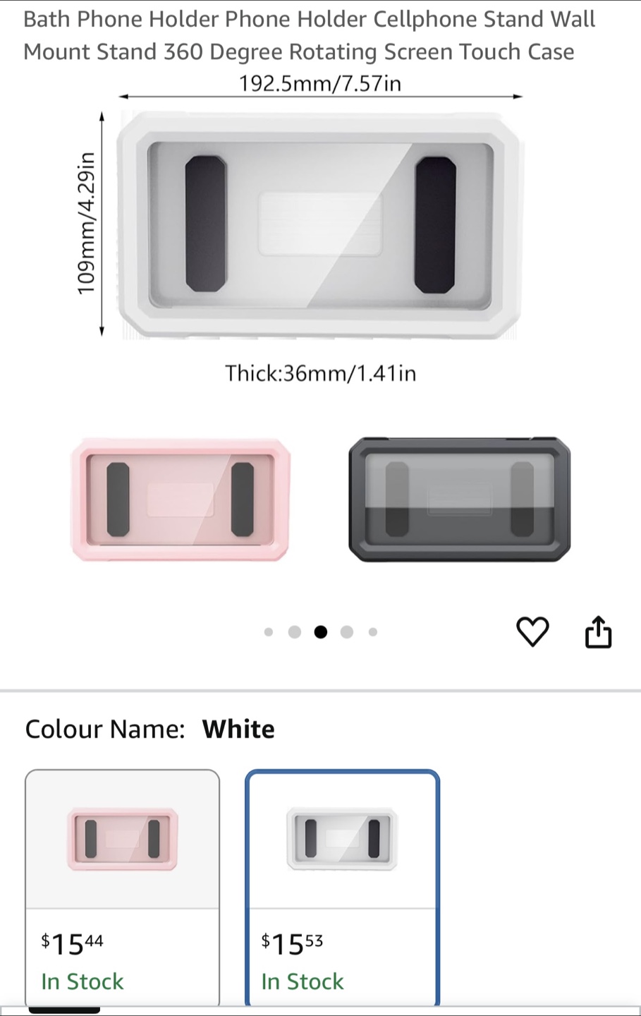 Wall Waterproof Mobile Phone Holder - White - photo 3