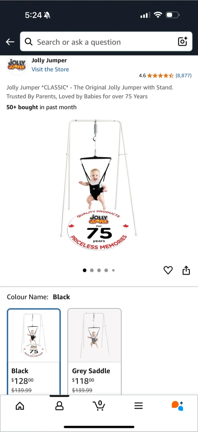 Jolly Jumper with Stand - Black