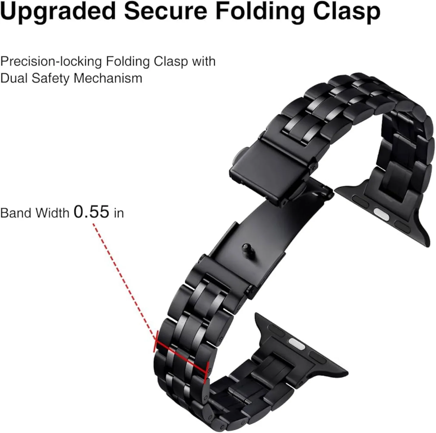 Black Stainless Steel Apple Watch Band image indicator(2)