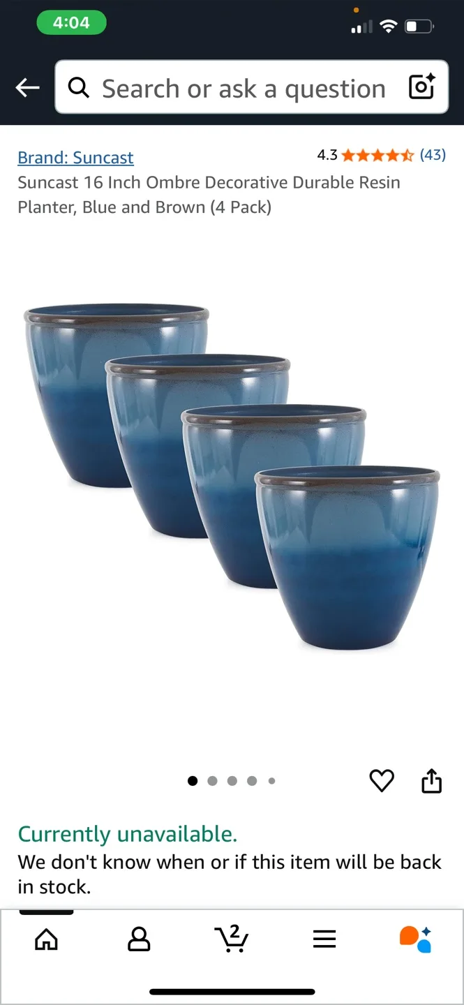 Deroma Vaso Garcinia Blue Planter - 15.8" image indicator(4)