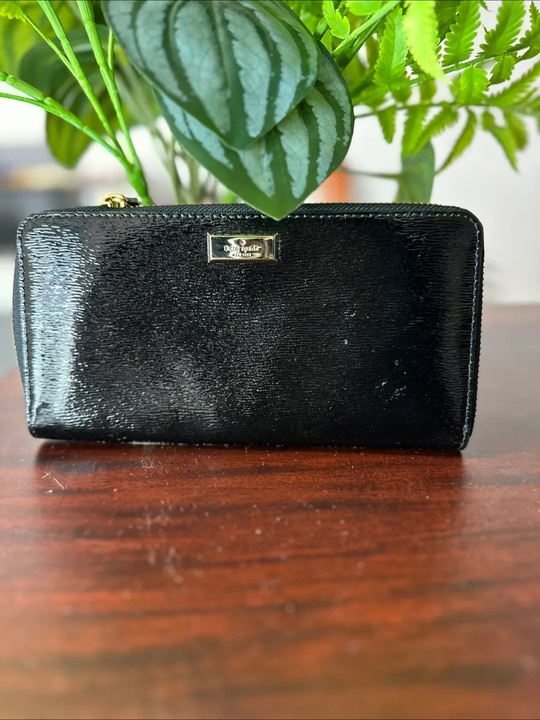 Kate Spade Black Patent Leather Wallet image indicator(4)