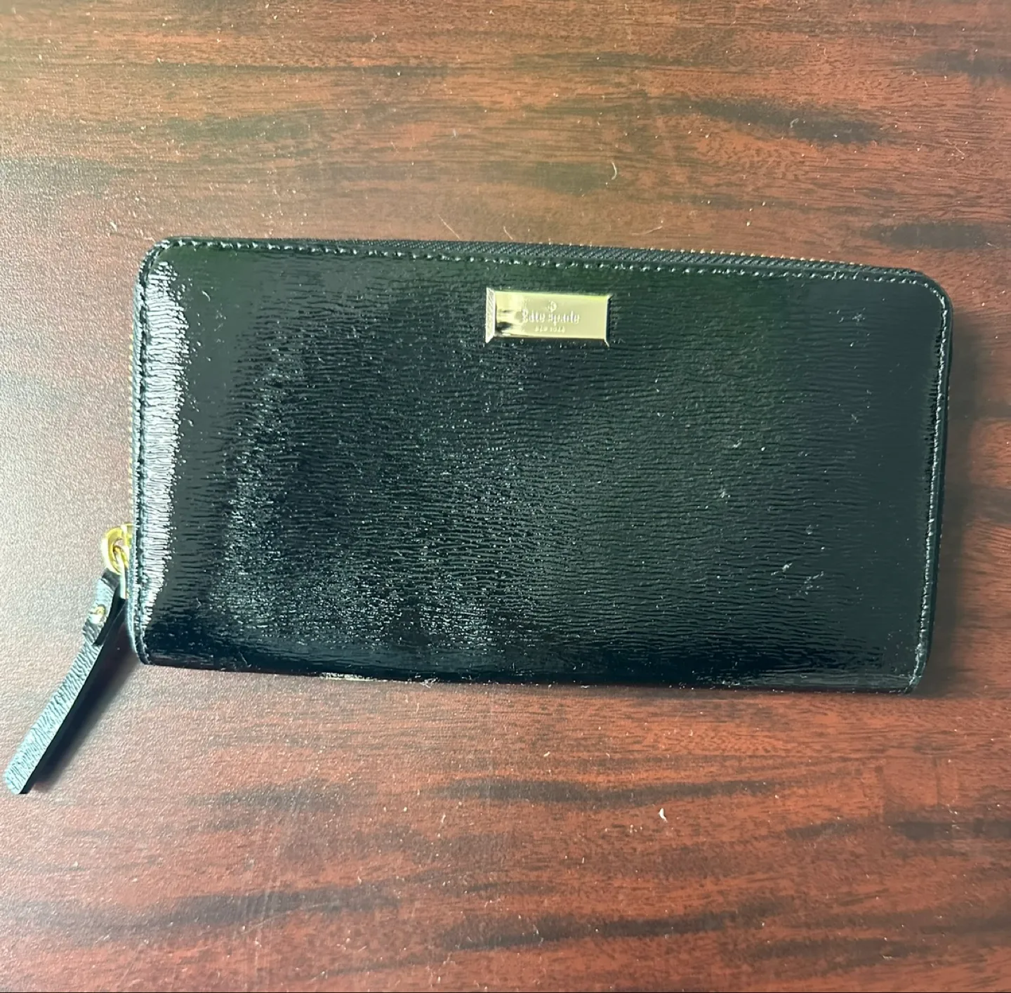 Kate Spade Black Patent Leather Wallet thumbnail