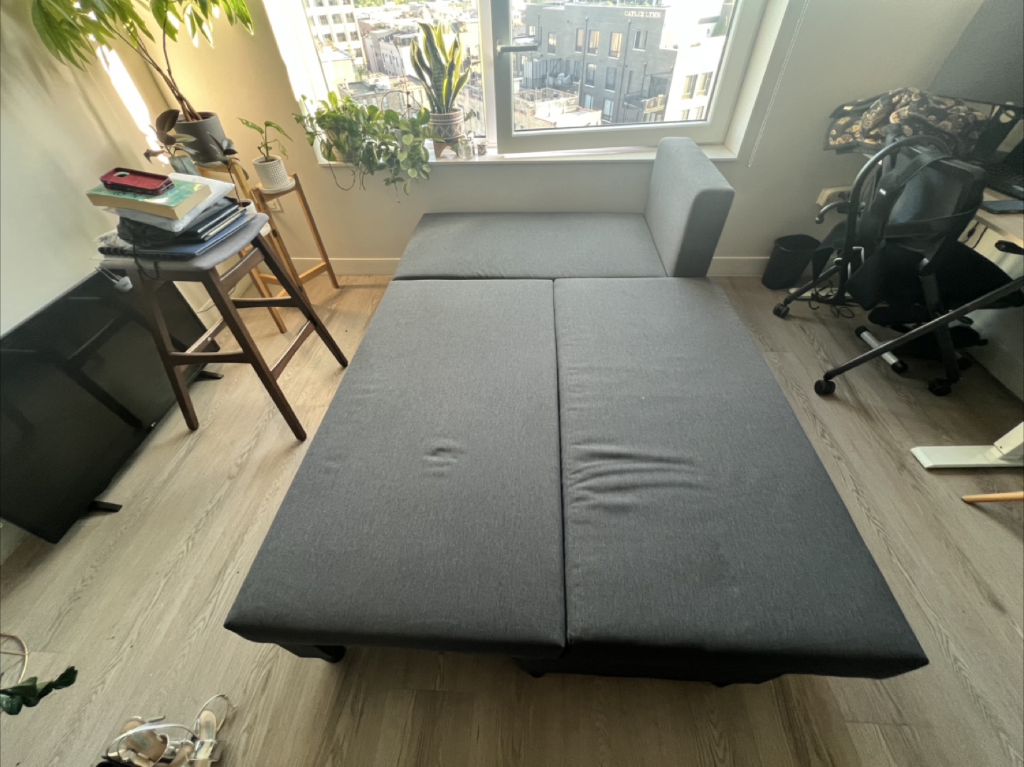 Gray Sleeper Sofa with Storage - photo 5