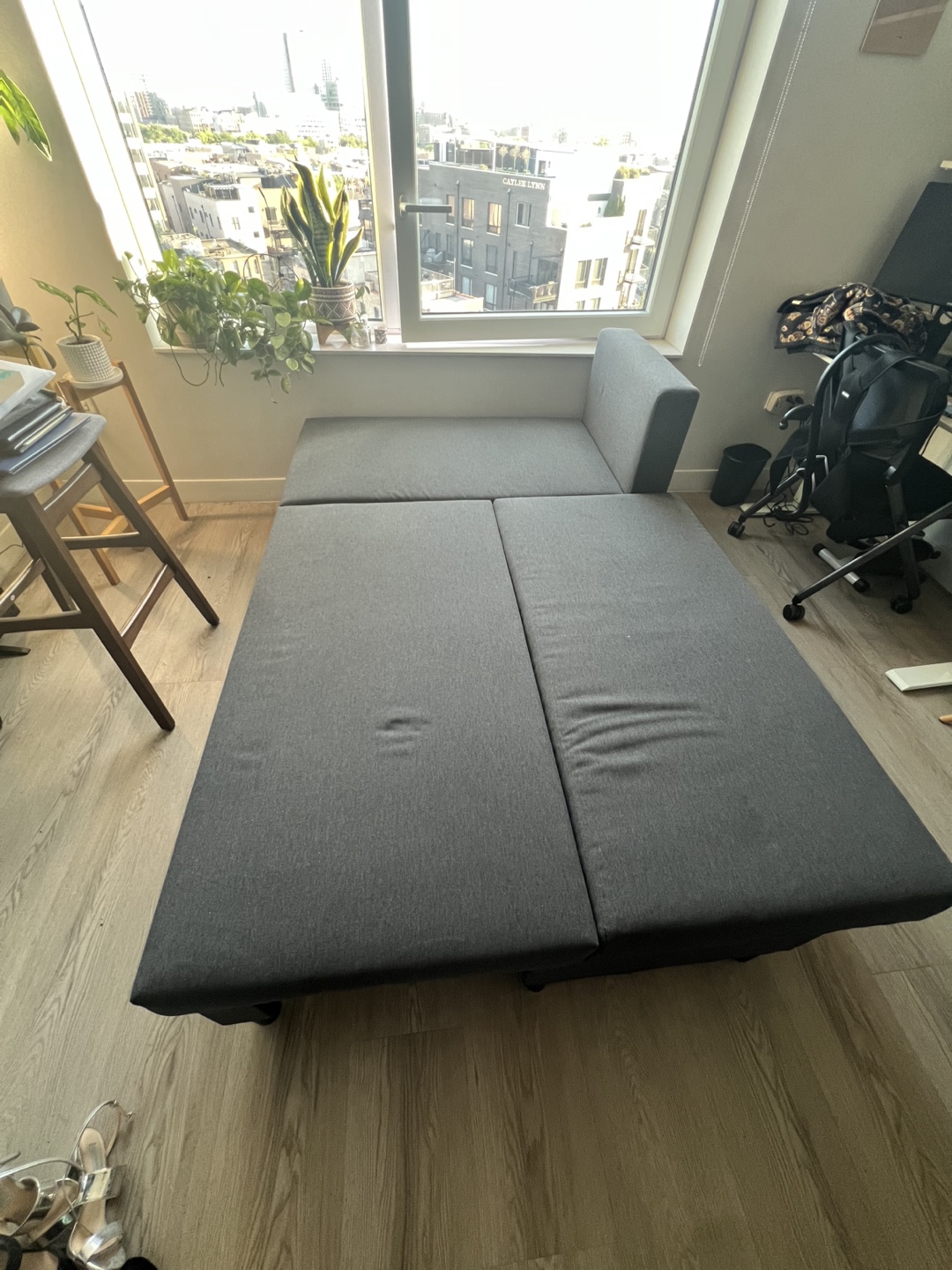 Gray Sleeper Sofa with Storage - photo 4