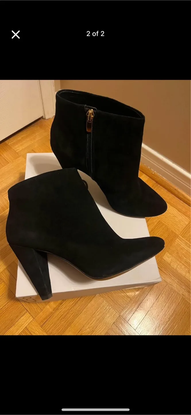 Aldo Black Suede Ankle Boots, Size 9 thumbnail