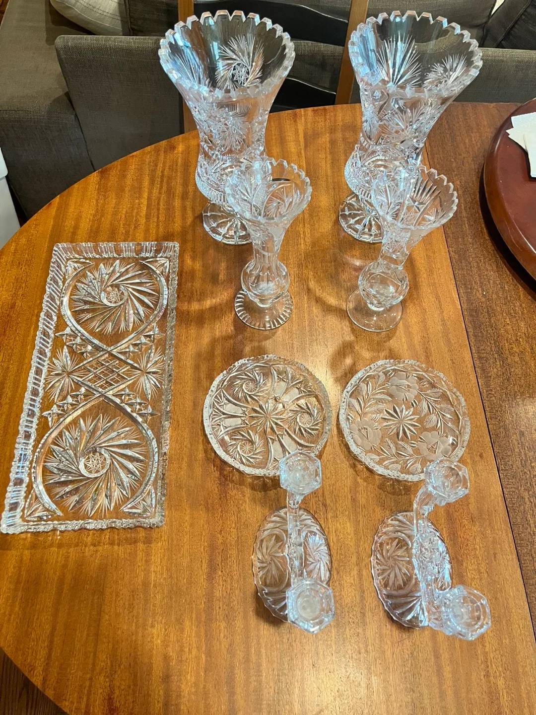 Vintage 9 Piece Cut Crystal Glassware Set thumbnail