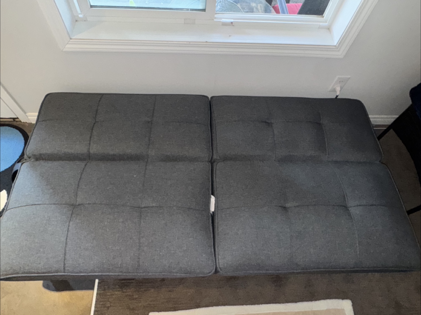 Grey Futon Sofa Bed - Converts to Bed - photo 2