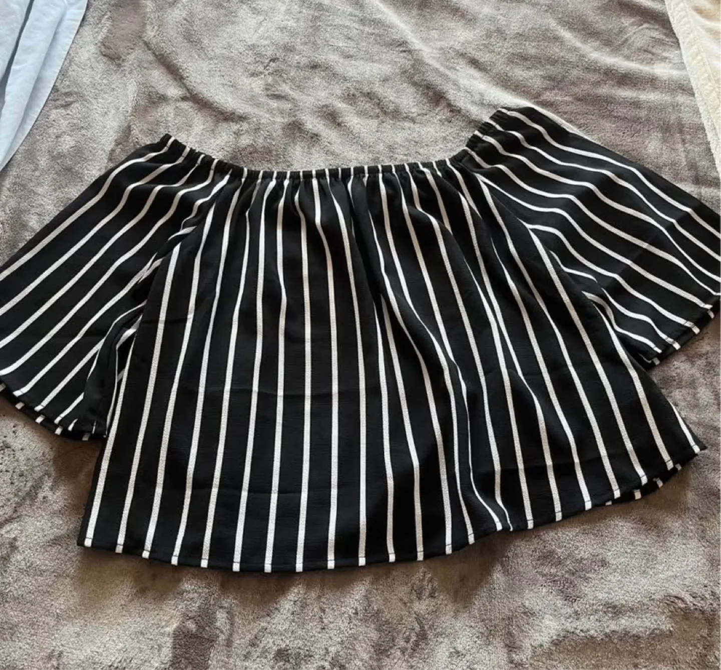 Striped Off-the-Shoulder Blouse thumbnail