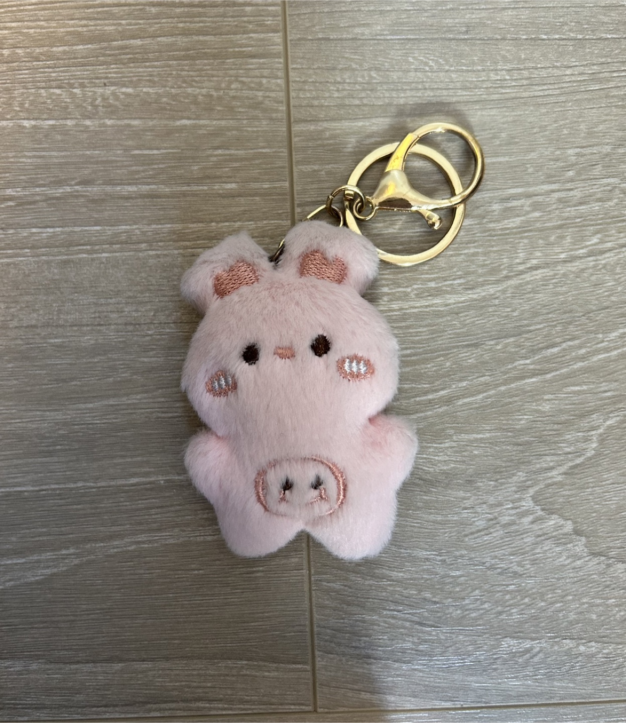 Squeaky Pink Bunny Keychain