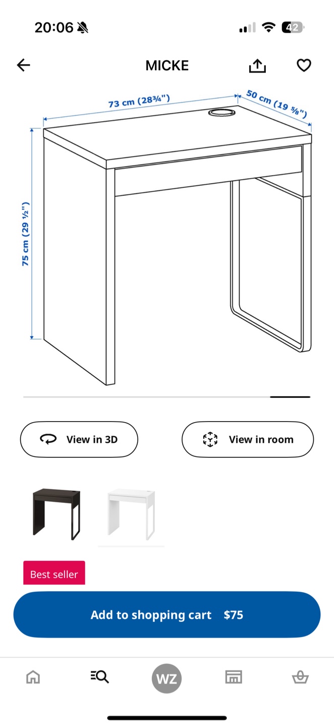 IKEA MICKE White Desk - photo 4