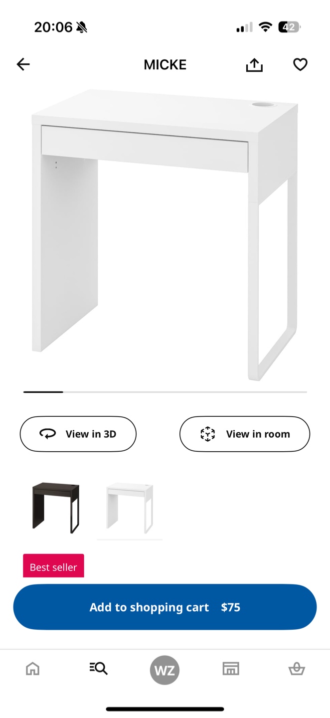 IKEA MICKE White Desk - photo 3