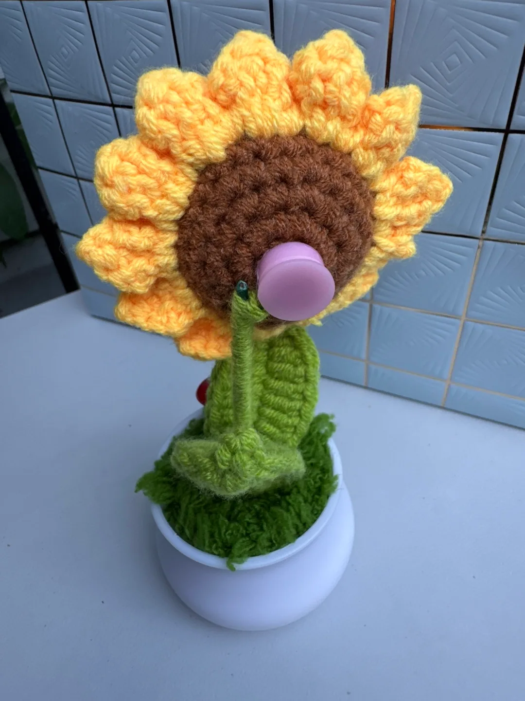 Handmade Crochet Sunflower Plant image indicator(3)