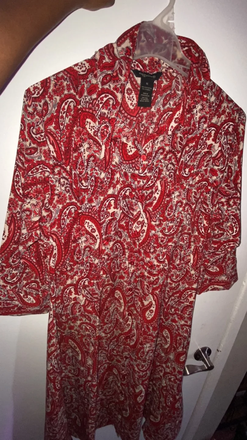 Alfred Sung Red Paisley Dress - Size M thumbnail