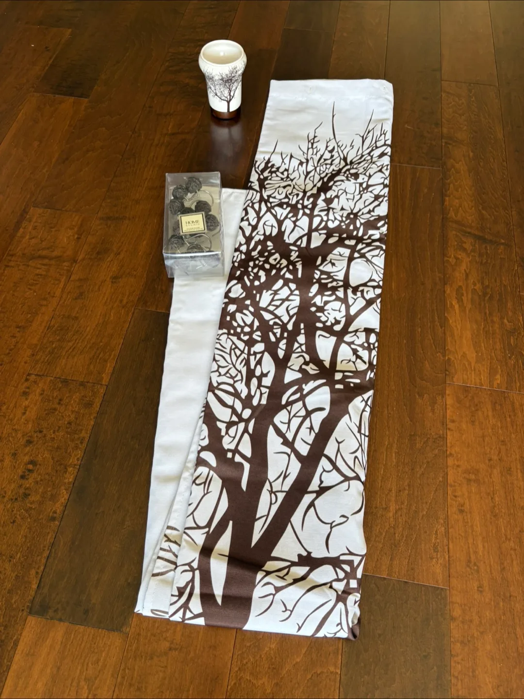 A shower curtain and hooks, a toothbrush holder thumbnail