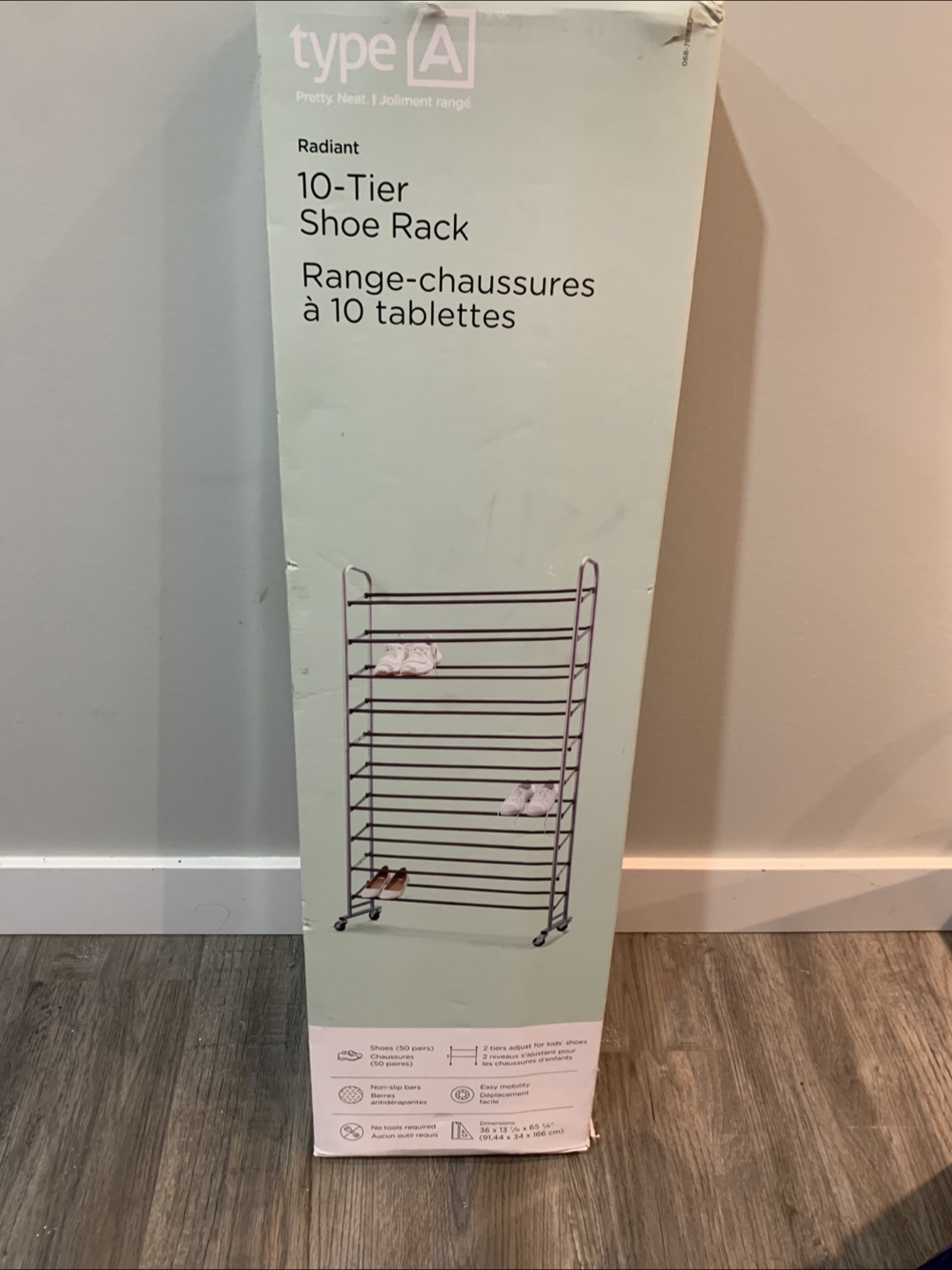 Type A 10-Tier Shoe Rack - Holds 50 Pairs