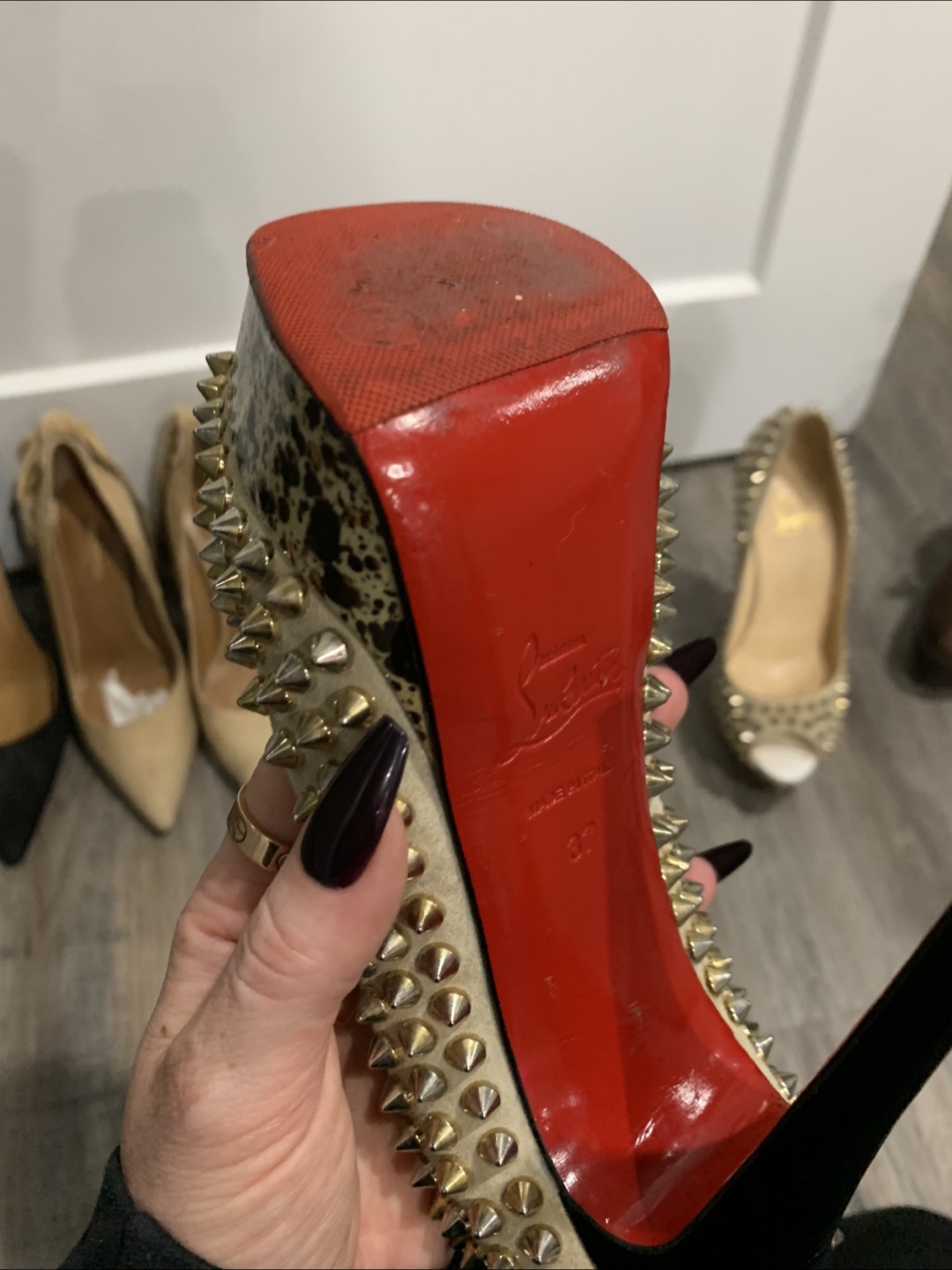 Christian Louboutin Studded Heels - Size 37 - photo 2