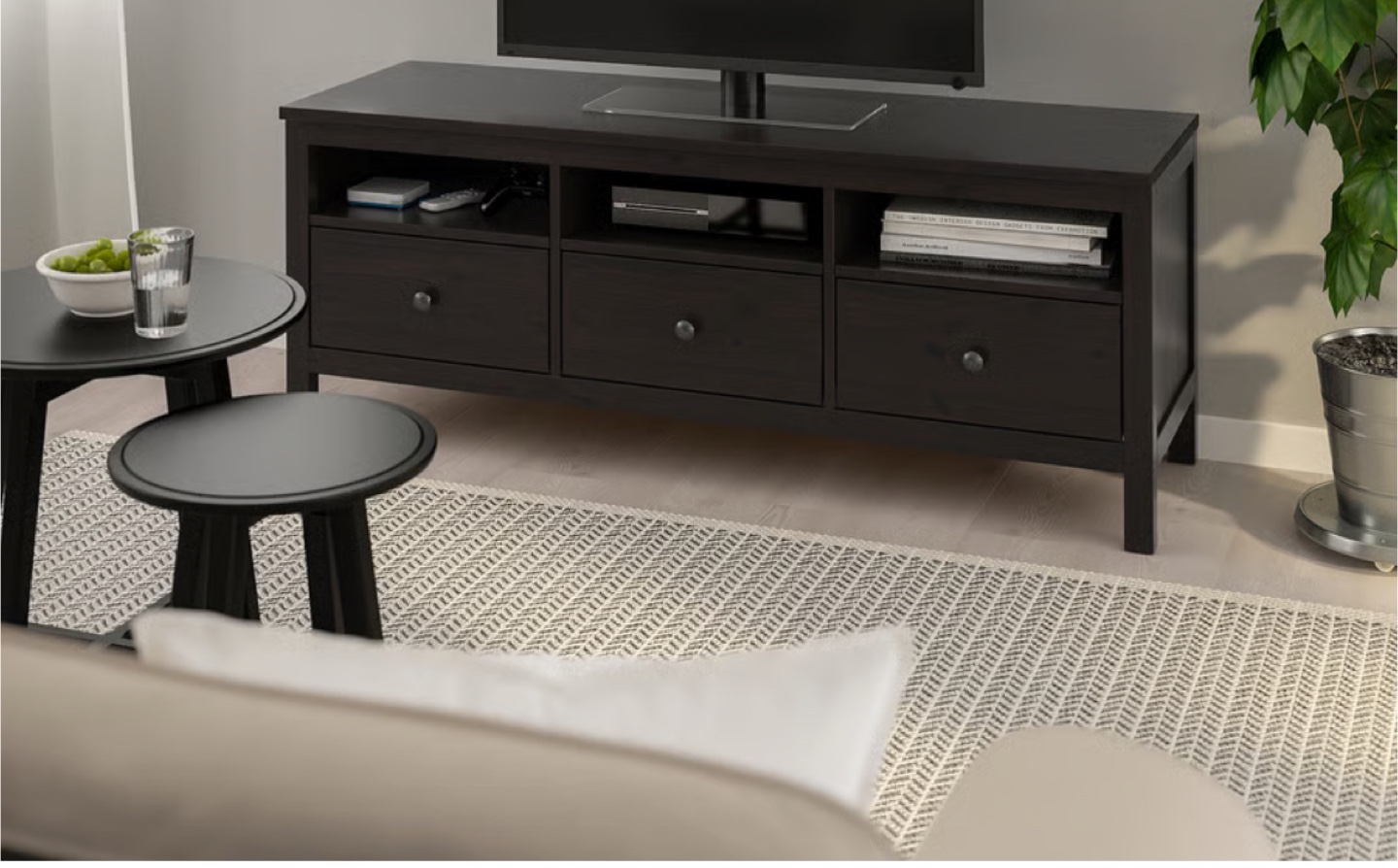 IKEA Hemnes Black-Brown TV Stand