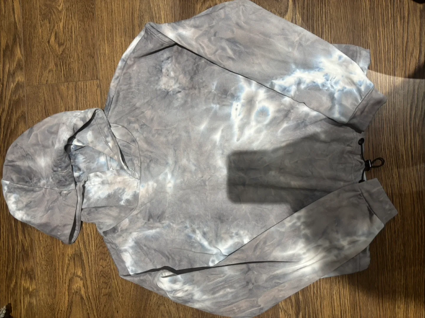 Tie-dye Hoodie - Grey & White thumbnail