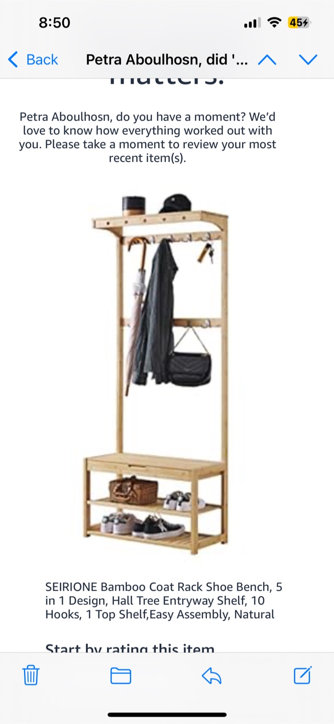 Bamboo Coat Rack Shoe Bench - photo 2