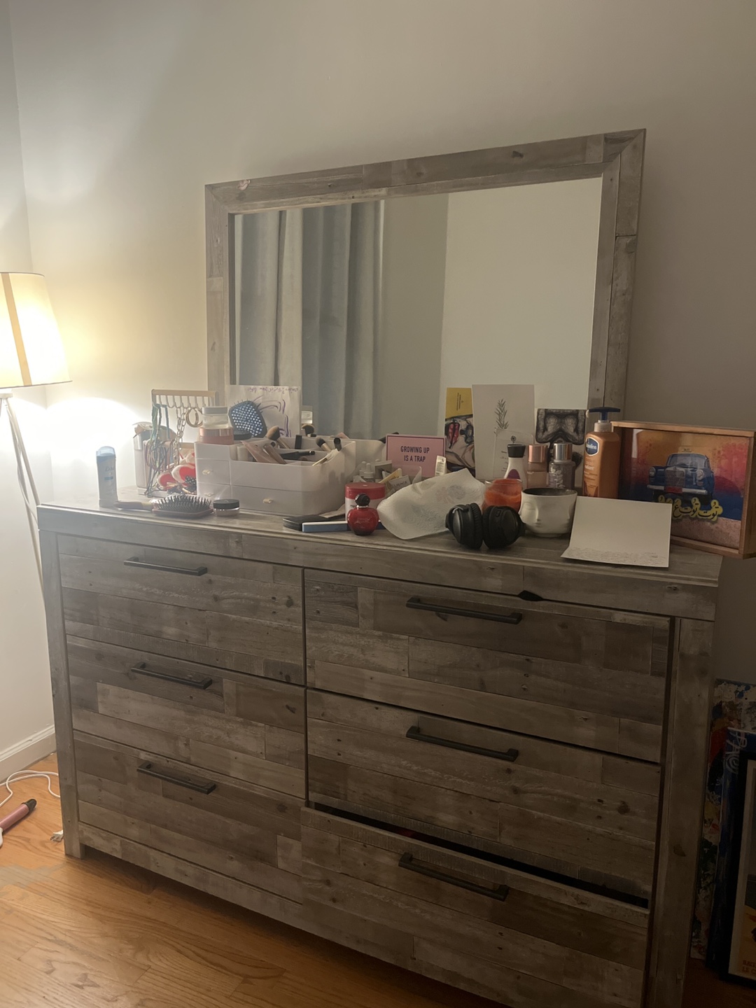Rustic Wood Dresser with Mirror - photo 2