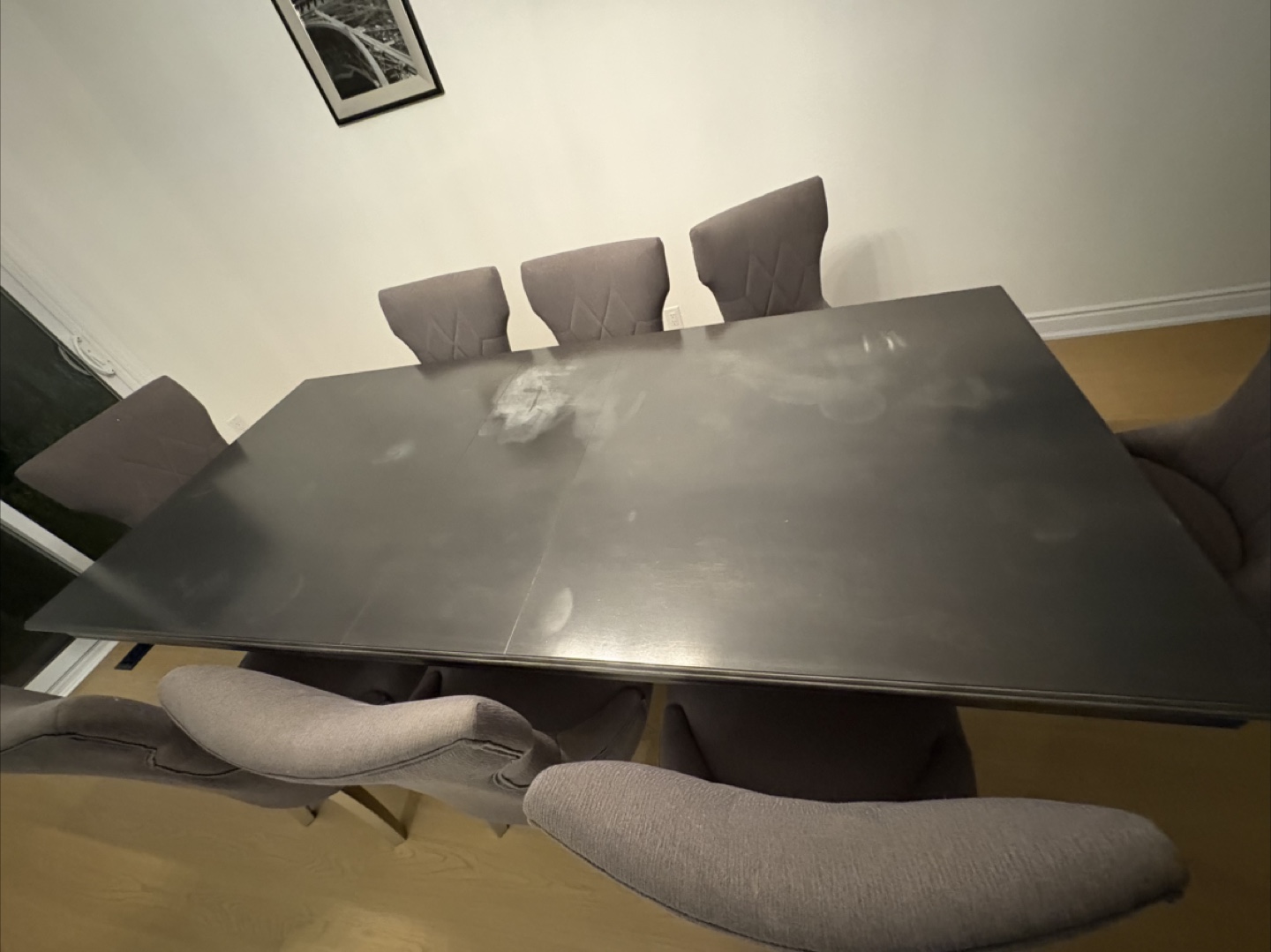 Dining Table with 8 Chairs - Grey