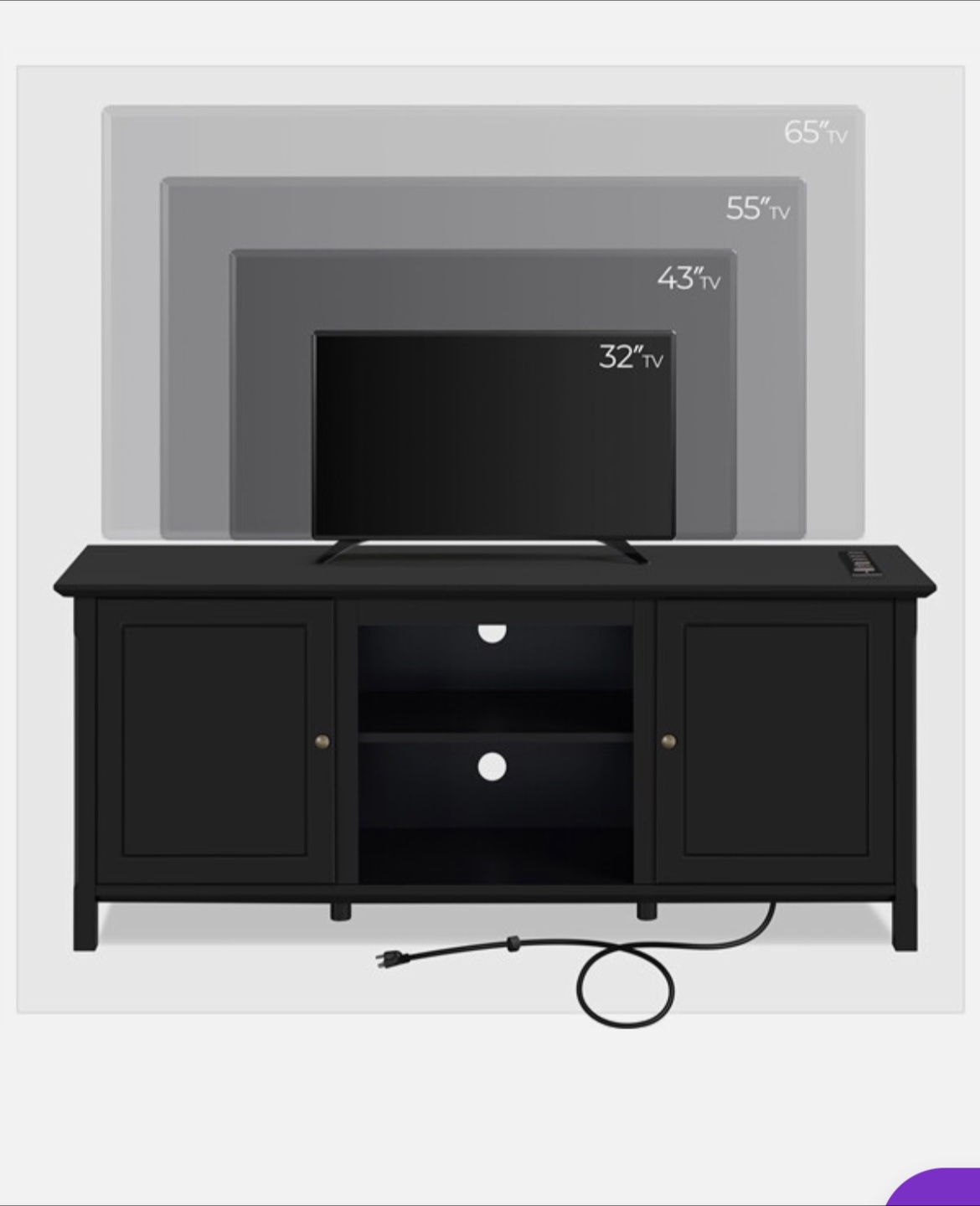 Black media console - photo 5
