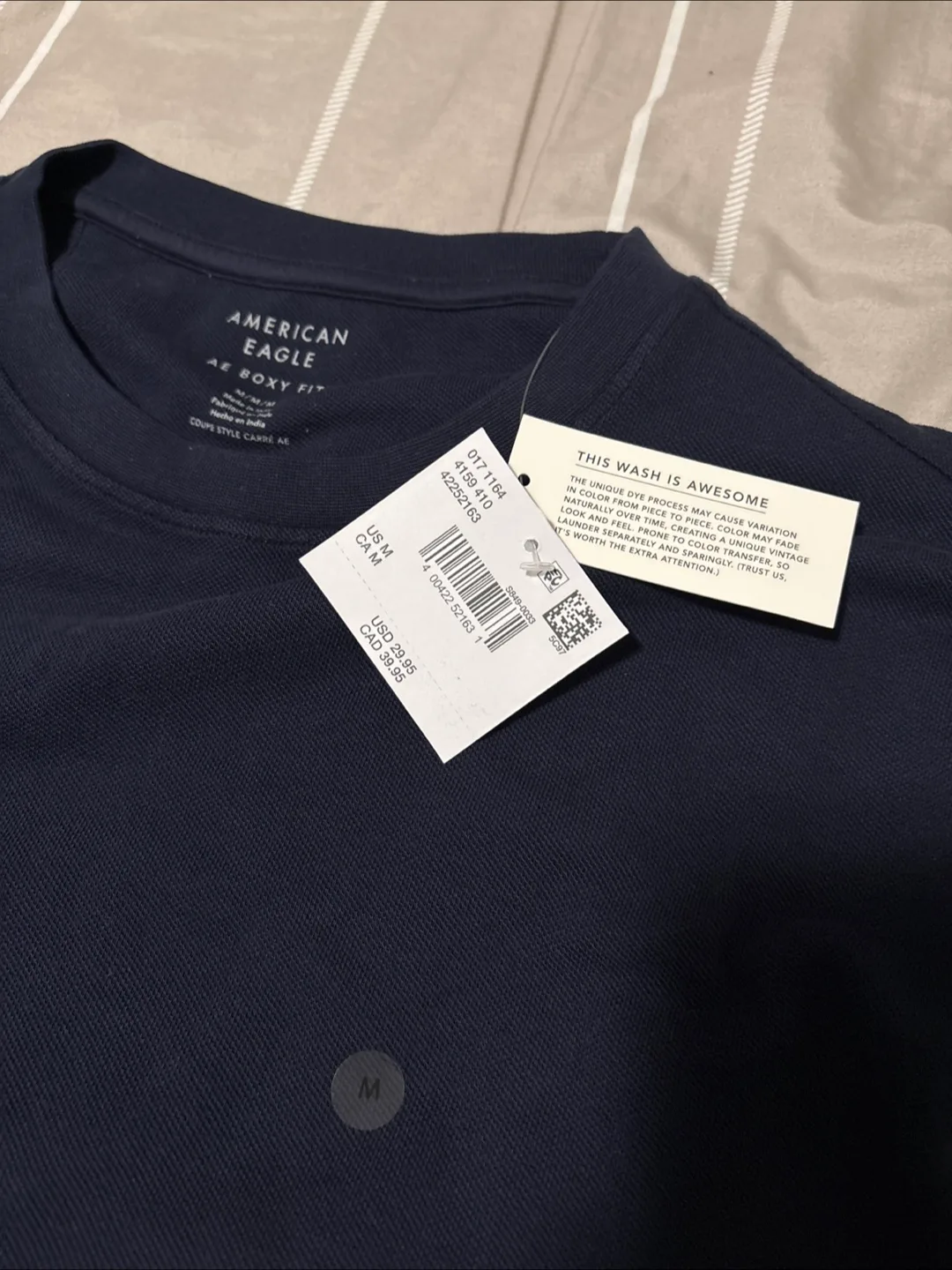 American Eagle Boxy Fit Navy T-Shirt image indicator(2)