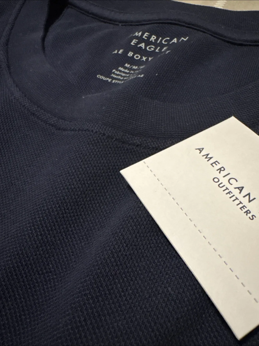 American Eagle Boxy Fit Navy T-Shirt image indicator(3)