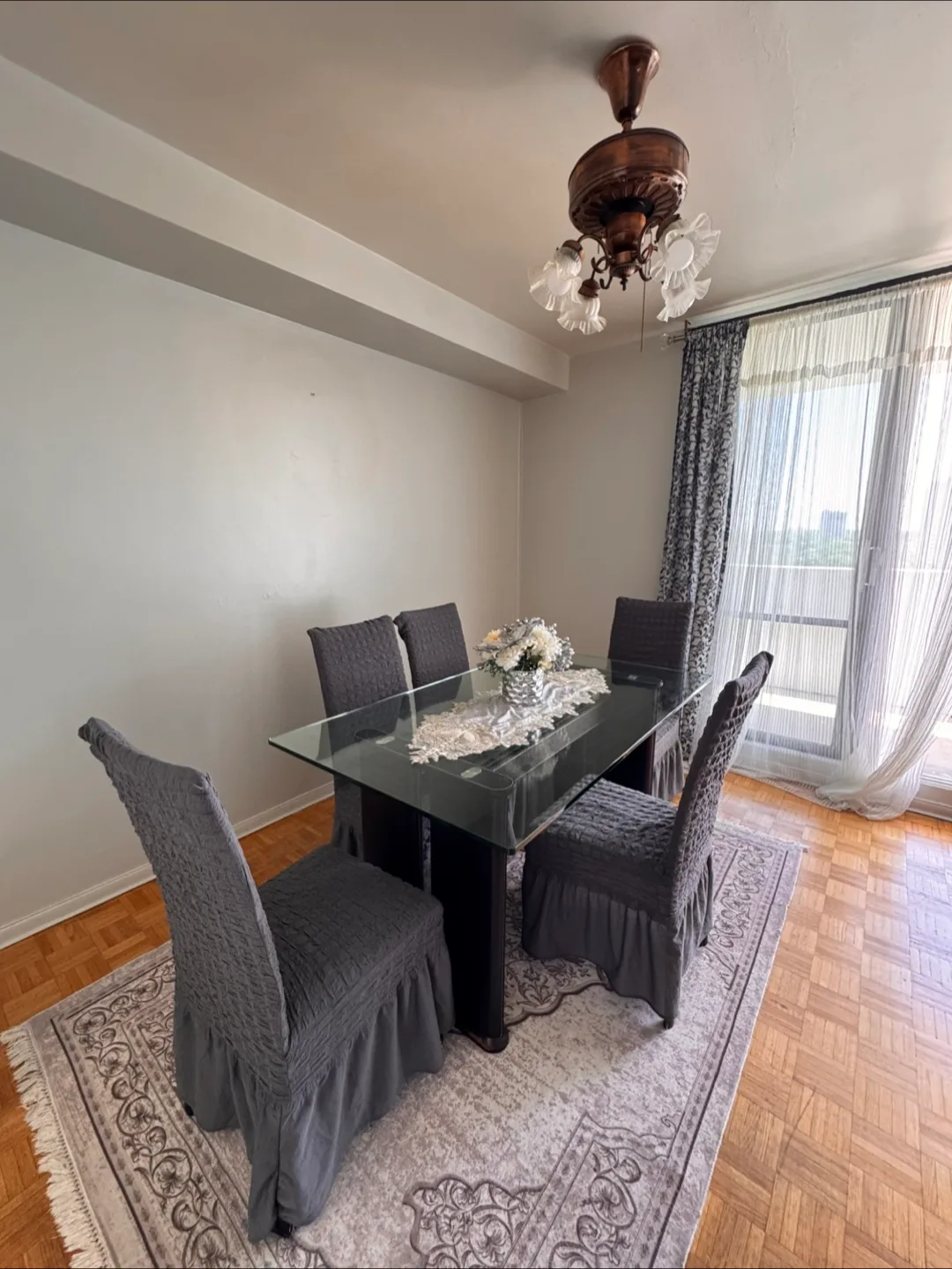 Glass Top Dining Table with Chairs thumbnail