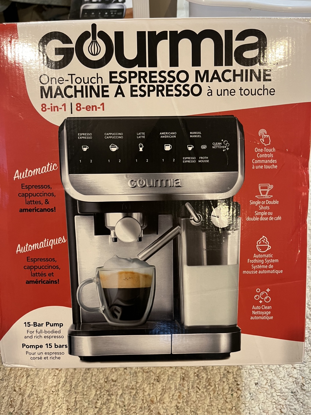 Gourmia One-Touch Espresso Machine - Like New!