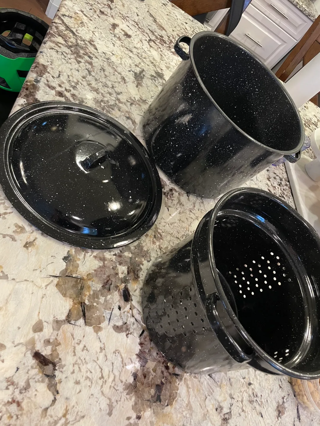 Enamel Stock Pot with Steamer Basket thumbnail