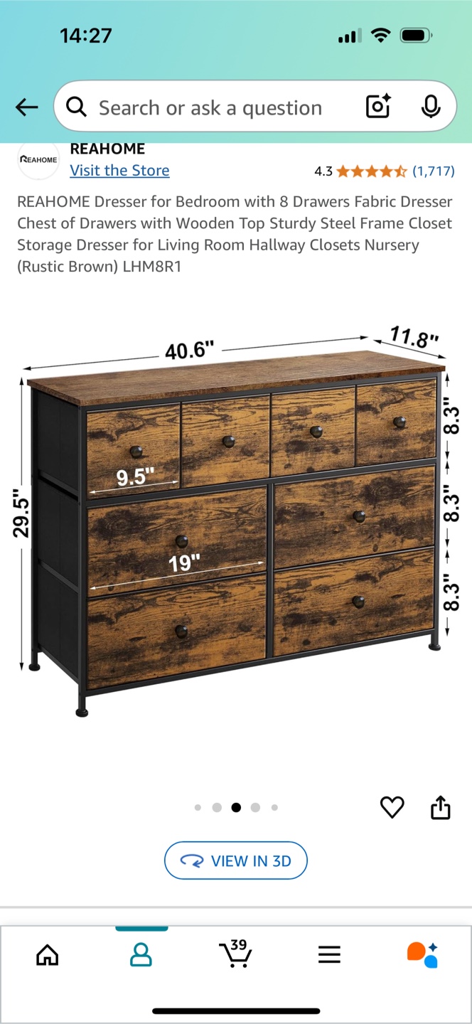 REAHOME 8-Drawer Fabric Dresser - photo 2
