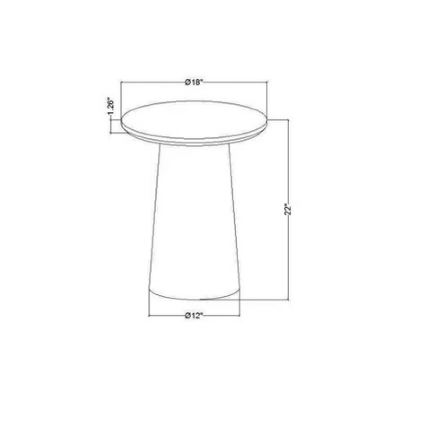 Wood Round Accent Table - 18"x22" - photo 5