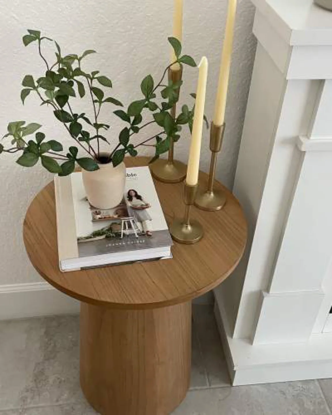 Wood Round Accent Table - 18"x22" thumbnail