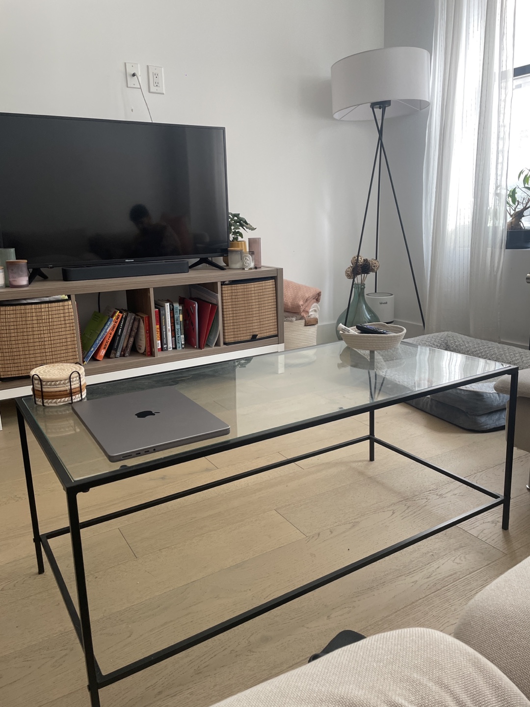 Black Metal & Glass Coffee Table Set - photo 2