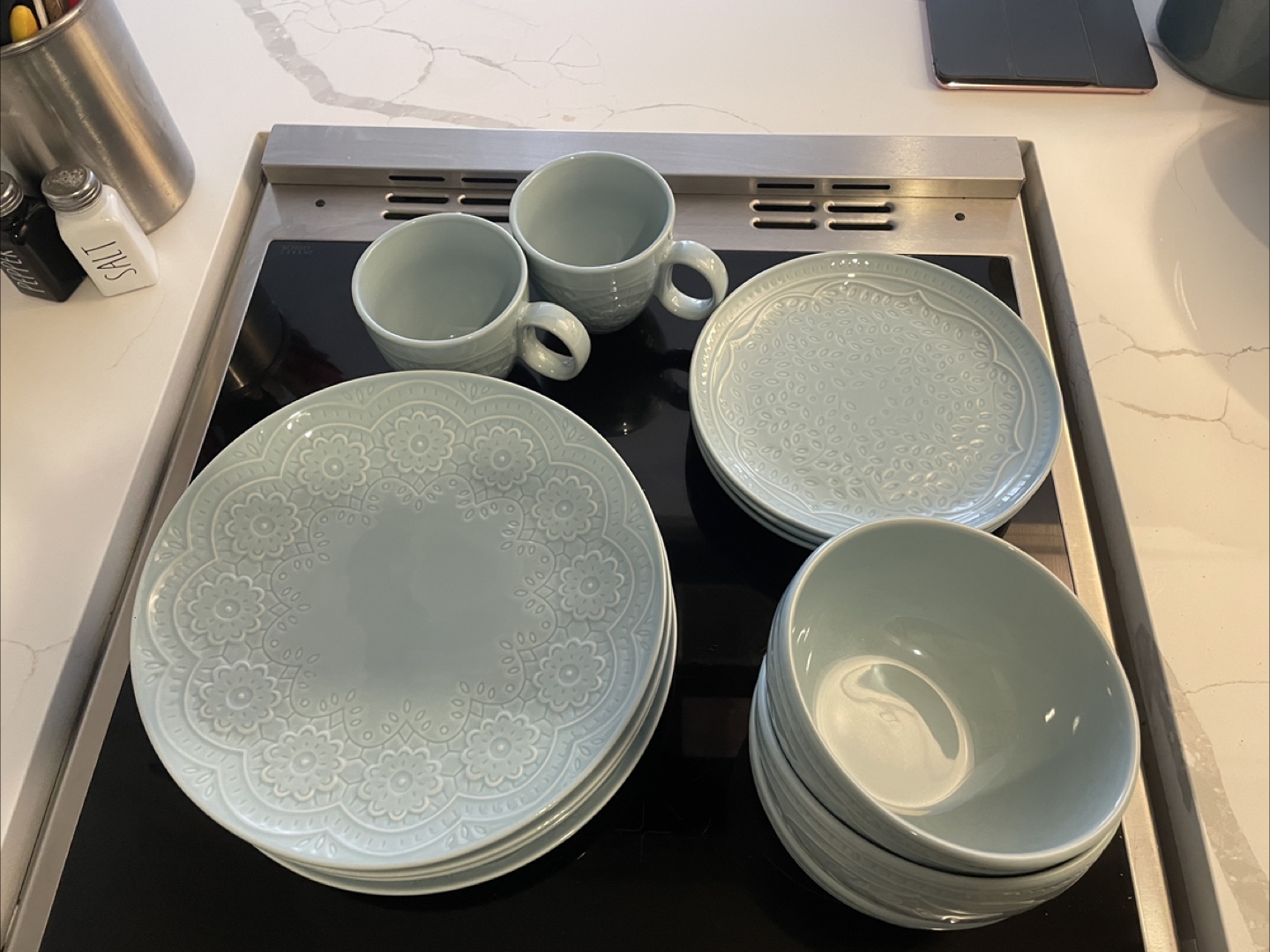 Light Blue Ceramic Dinnerware Set - photo 2