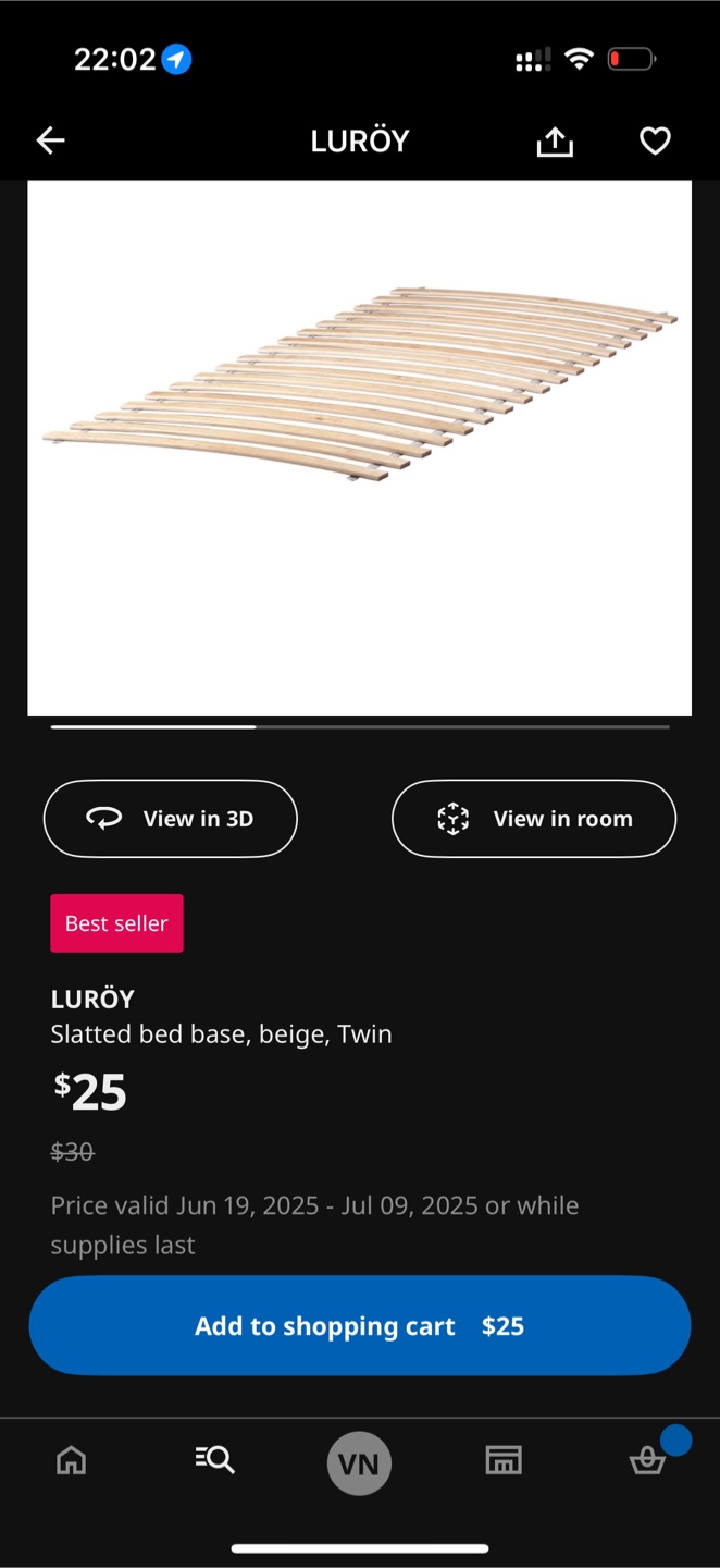 IKEA twin size bed frame + bed slats - photo 2