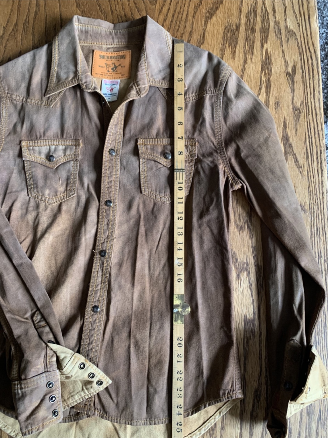 True Religion Brown Western Shirt - Size M - photo 3