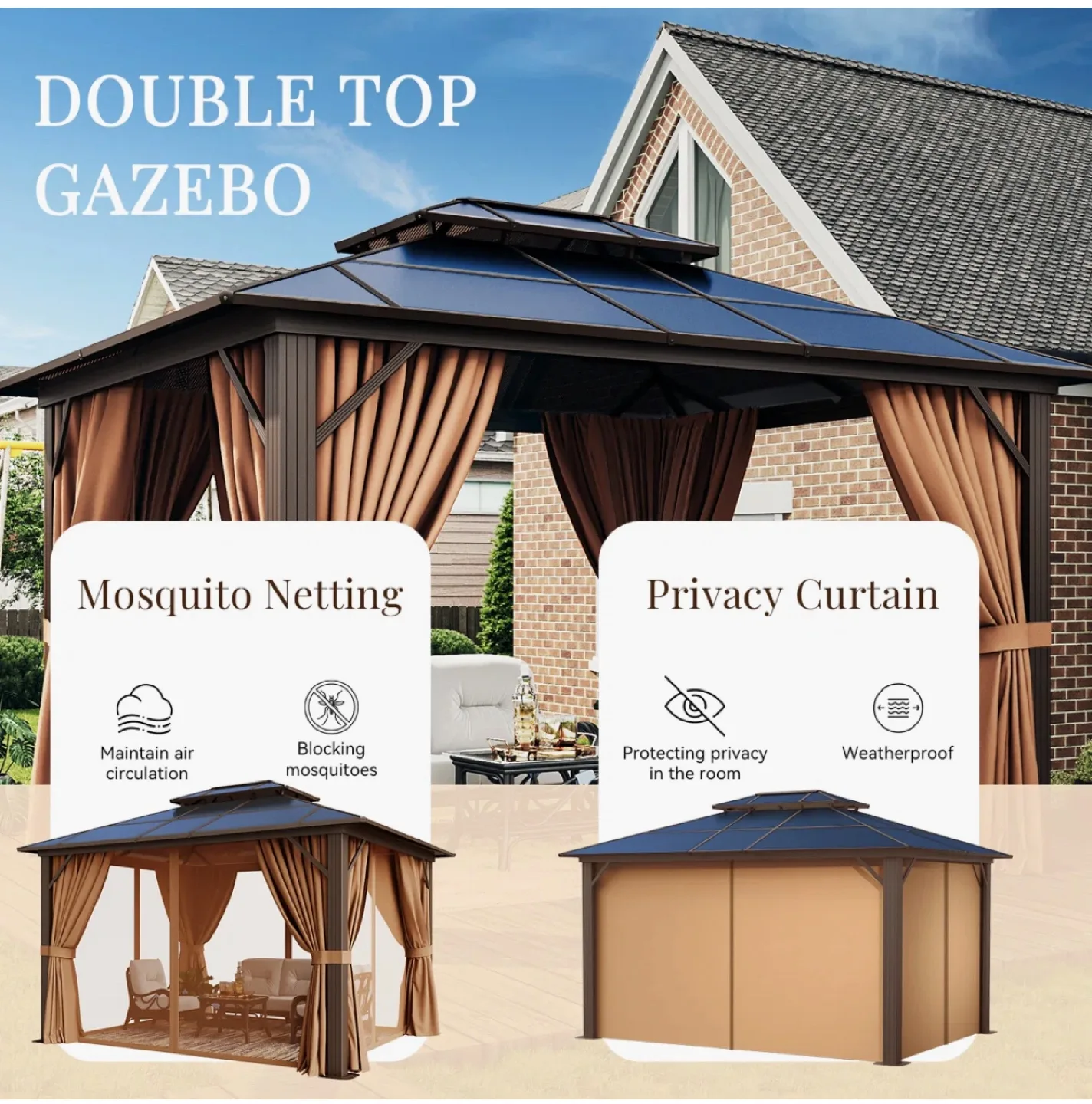 Double Top Gazebo (12FT x 10FT) image indicator(5)