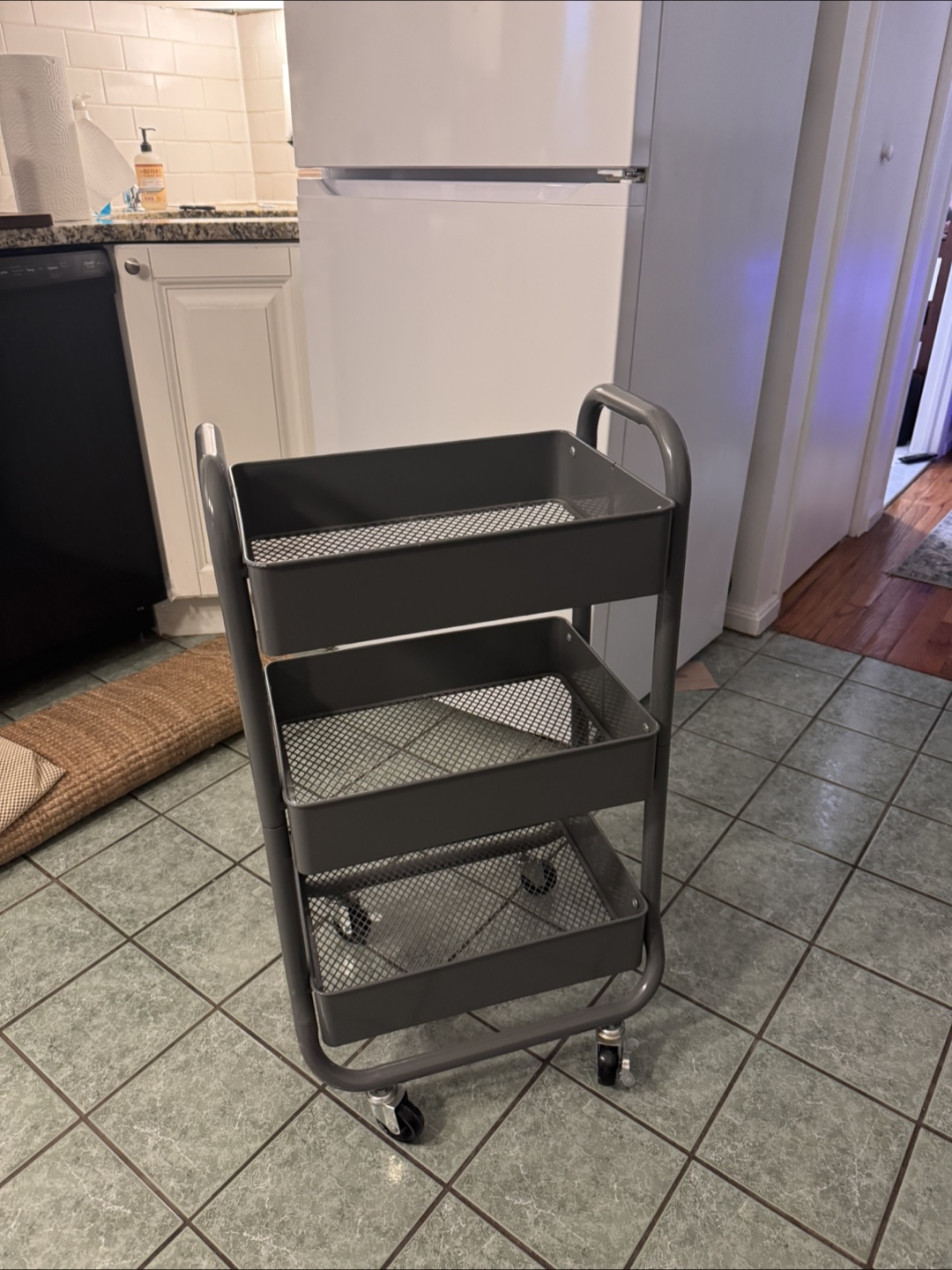 Gray Rolling Cart