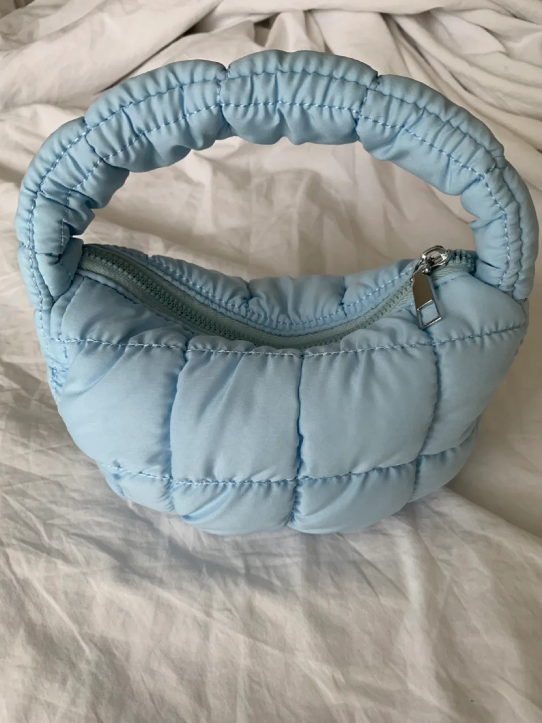 Brand New! Light Blue Cloud Quilted Mini Bag #freecycle thumbnail