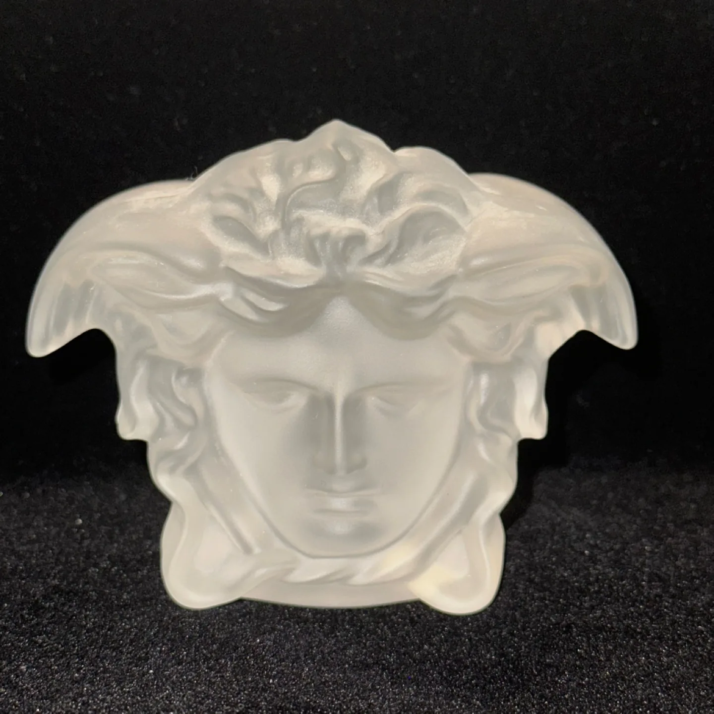 Rosenthal Versace Medusa Lumiere Frosted Crystal Paperweight thumbnail