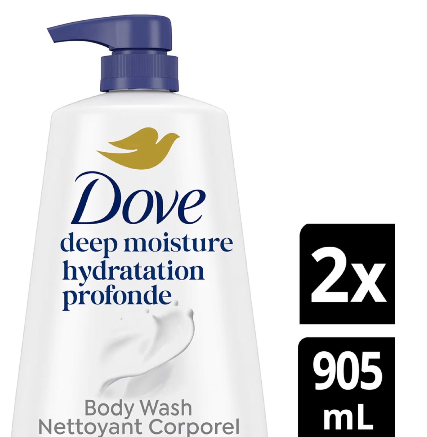 Dove Deep Moisture Body Wash, 2 x 905 mL