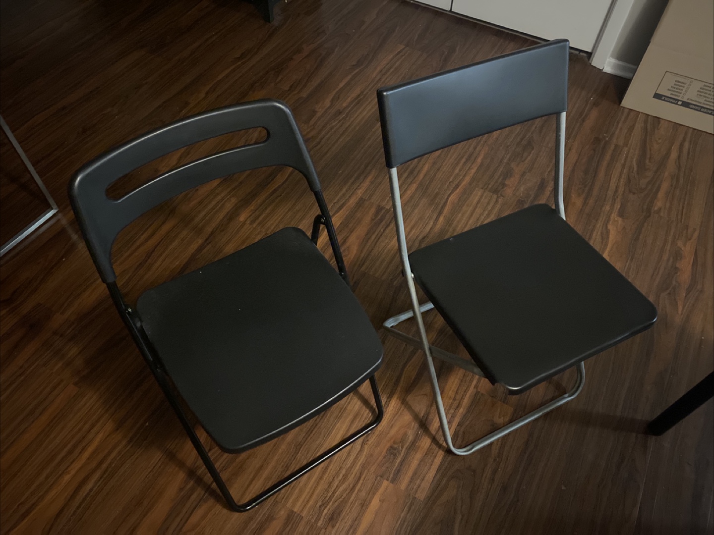 7 Folding Chairs - Black and White