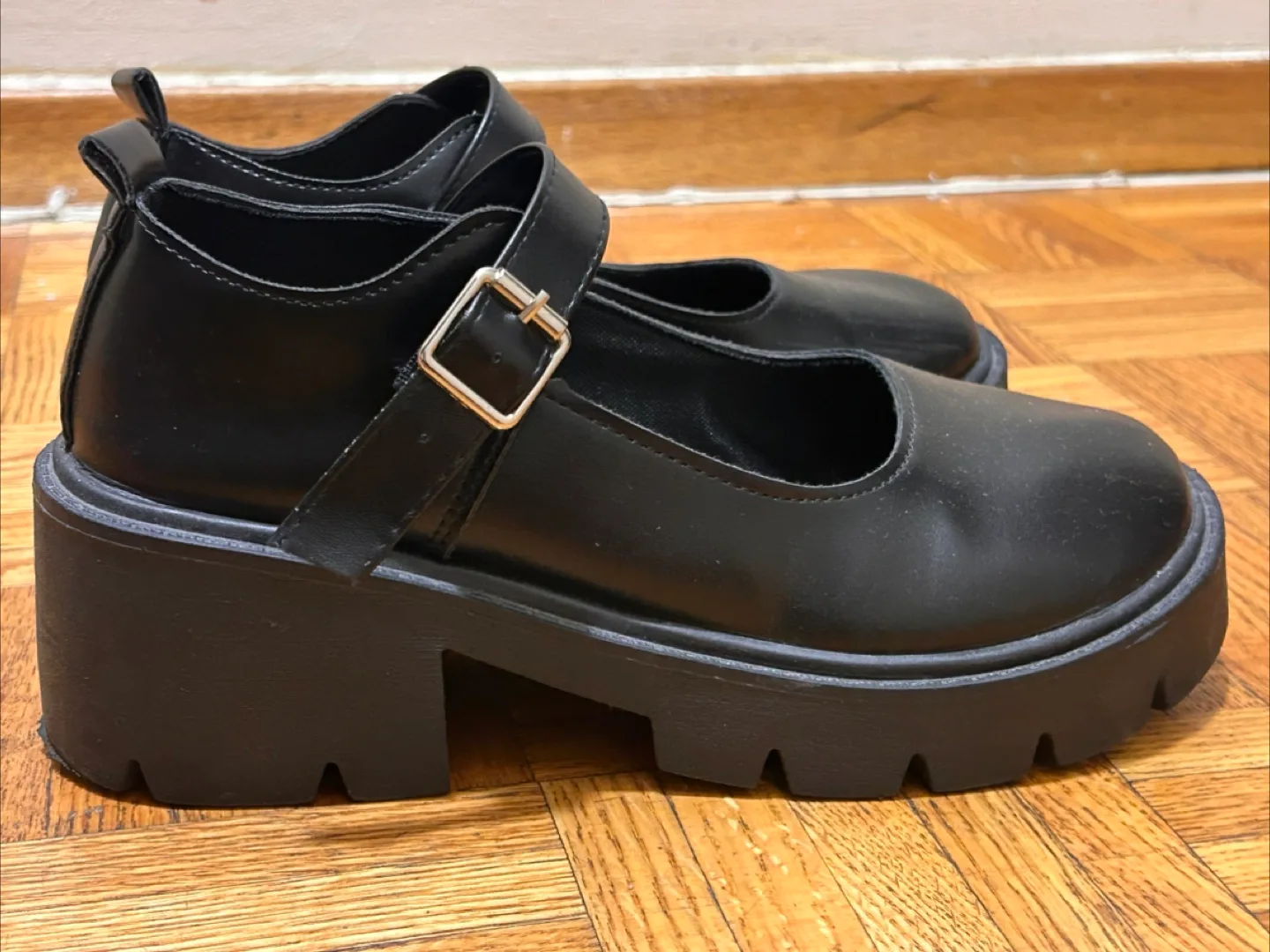 Cute Black Mary Jane Platform Shoes image indicator(2)