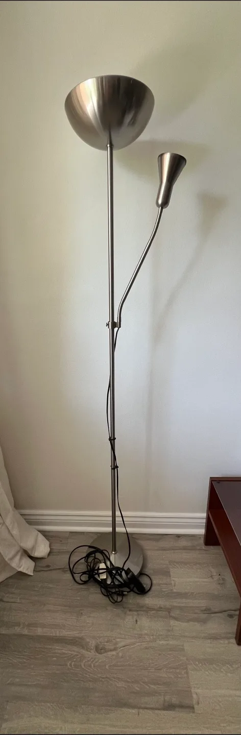 Silver Floor Lamp with Reading Light thumbnail