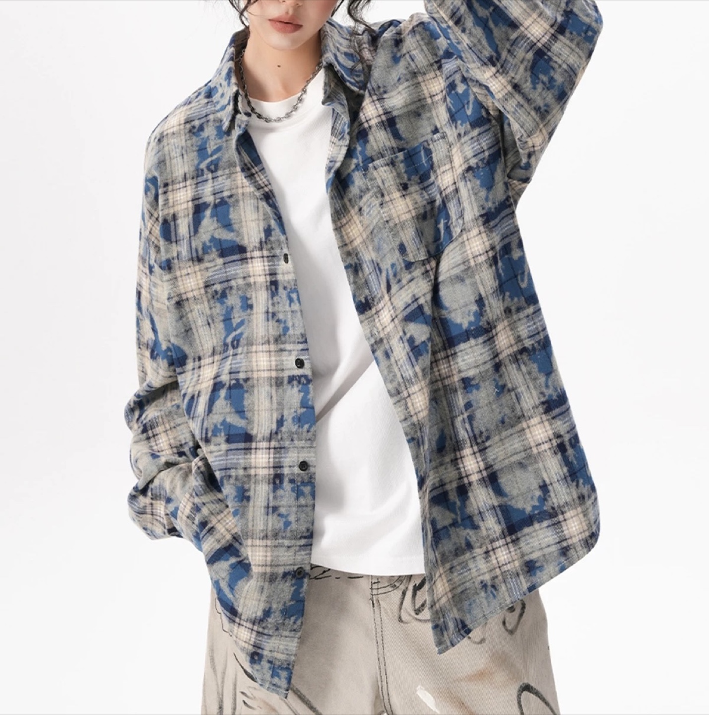 Blue Plaid Flannel Shirt