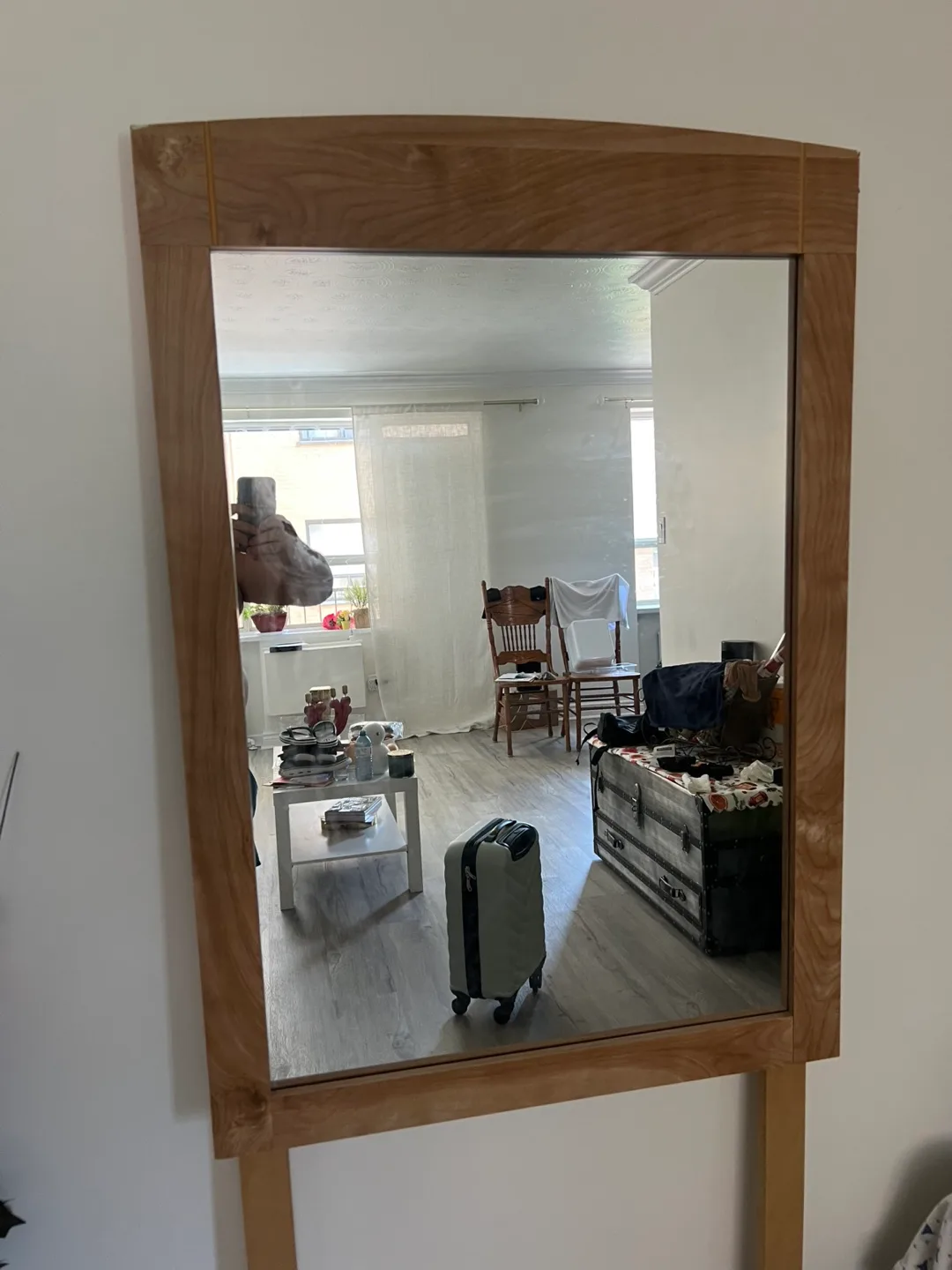 Wood Framed dresser or wall Mirror thumbnail