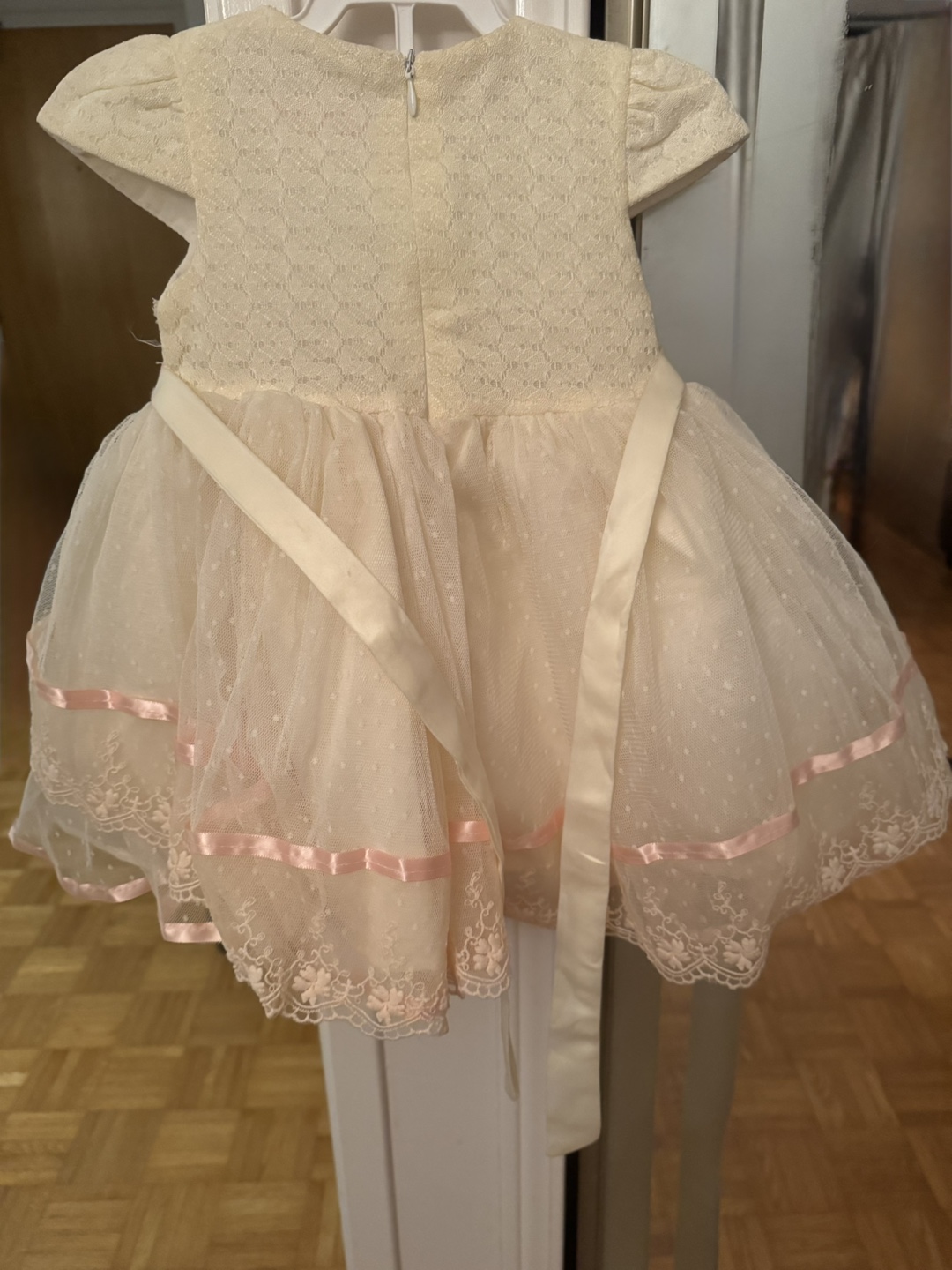 Cream & Pink Dress - Size 3-6 months - photo 2